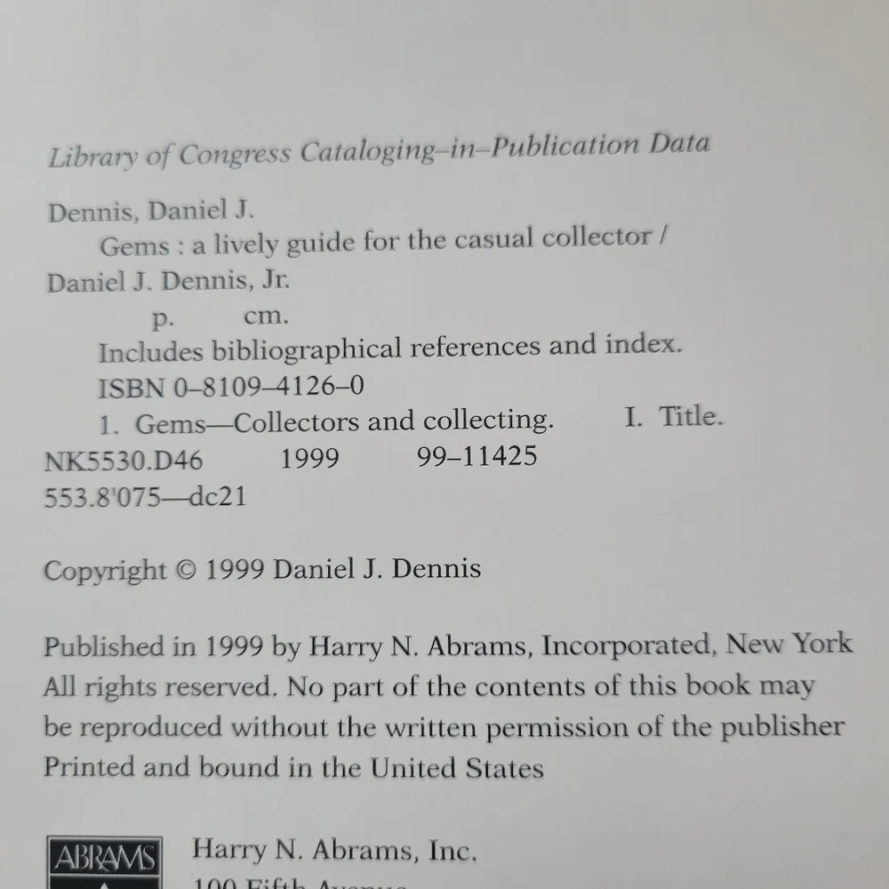Gems: A Lively Guide for the Casual Collector Book (1999) ~ FINAL PRICE!